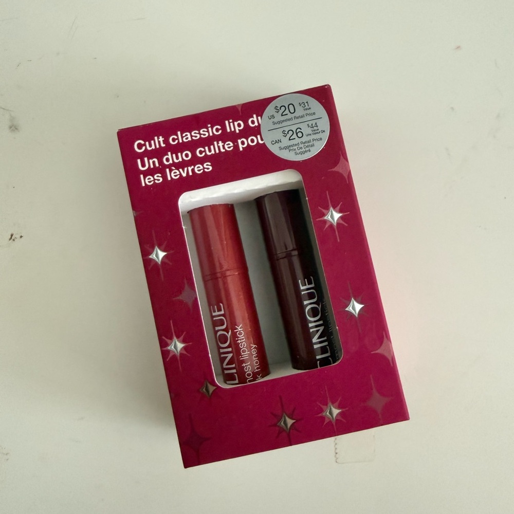 Clinique Lipstick Duo in Red and Dark Brown